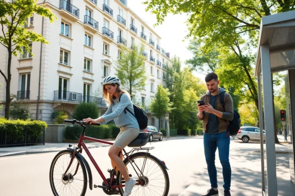 Illustration : Colocation et mobilité douce en IDF : vélos, trottinettes et transports en commun au cœur du choix de logement Colocation et mobilité douce en IDF : vélos, trottinettes et transports en commun au cœur du choix de logement