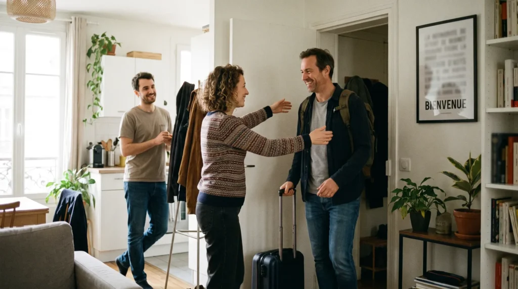Illustration colocation : Colocation voyageurs Airbnb